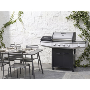 Barbecue gaz "Bingo 5" - 5 Brûleurs dont 1 latéral - 15.2kW + Housse protection - Noir