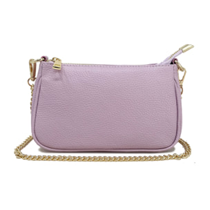 Chicca Borse - Tracollina Clutch Donna in Vera Pelle - Colore Lilla