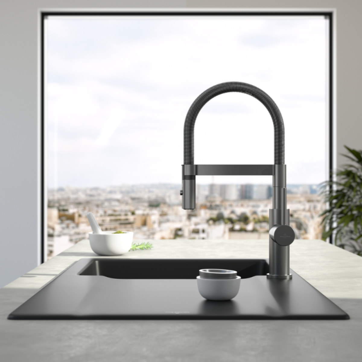Robinet cuisine VILLEROY ET BOCH Steel expert compact