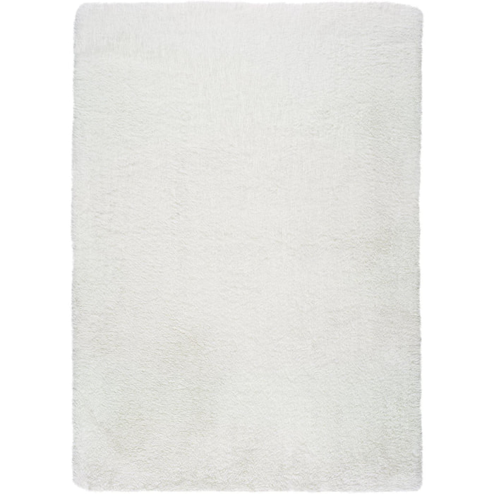 ALPACA Alfombra shaggy lisa en color blanco, varias medidas disponibles