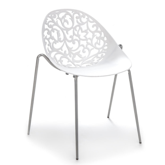 Tomasucci lot de 4 chaises EURA blanc