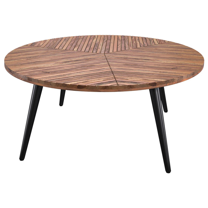 Table basse ronde en bois d'acacia D80 cm - Ella