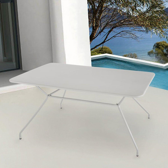 Tavolo da giardino 150x80 cm in metallo grigio - Cara