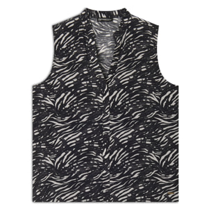 Blusa animalier in viscosa con scollo a V