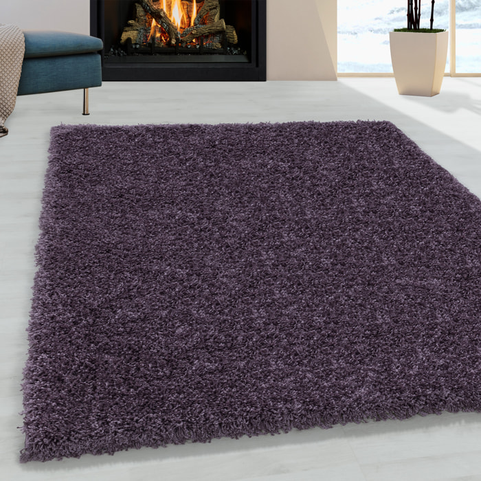 SYDNEY - Tapis shaggy uni à poils longs violet - SYD3000VIO
