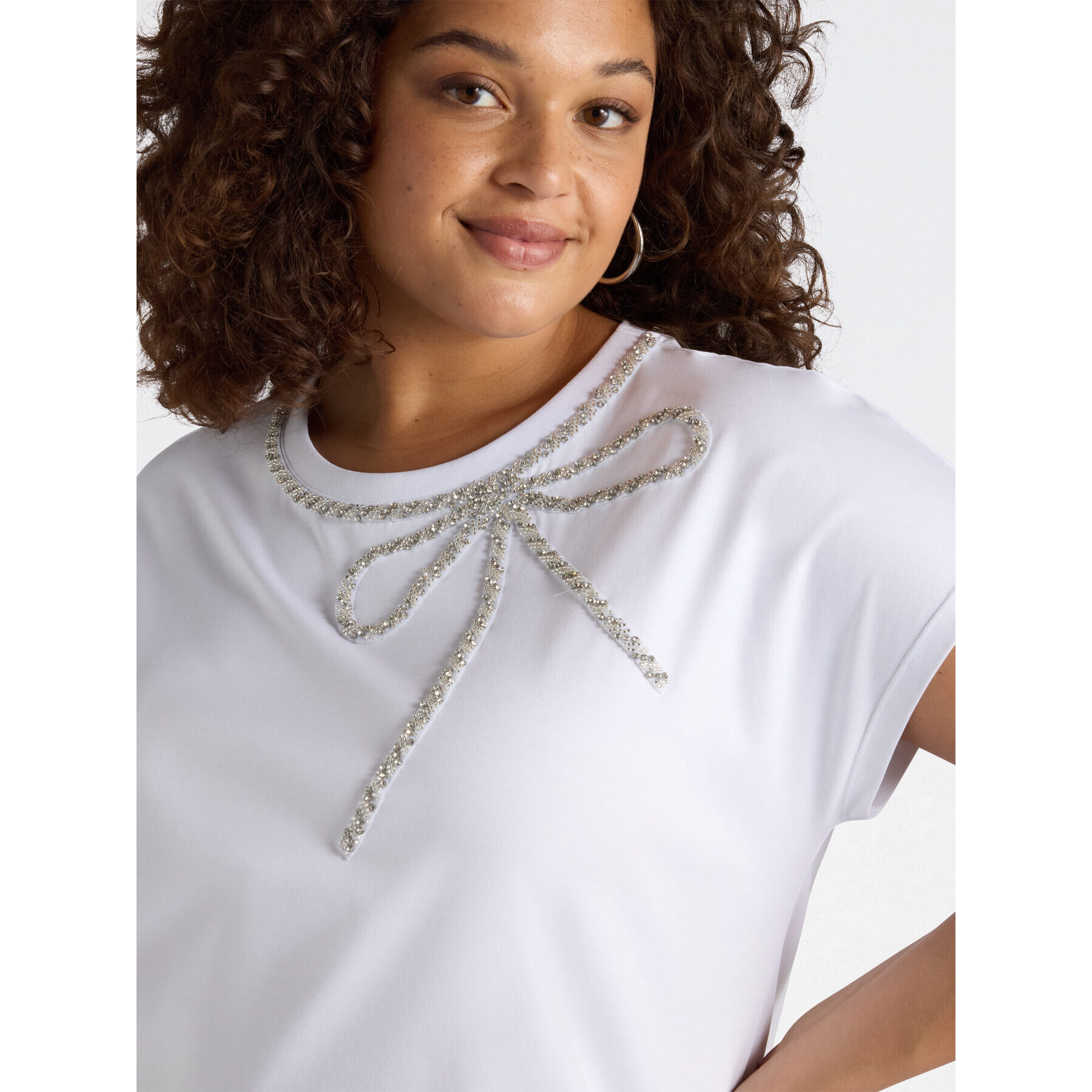 Fiorella Rubino - Camiseta con bordado de lazo - Blanco