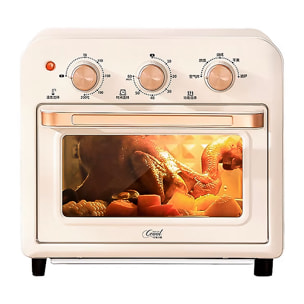 Horno freidora de aire con 15 litros de capacidad. Panel de control mecánico y 1300W de potencia.