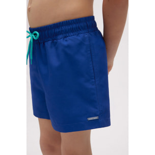 Costume da bagno corto da ragazzo blu scuro in tinta unita
