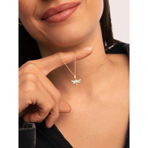 Charm Dragon-fly Argento Placcato Oro