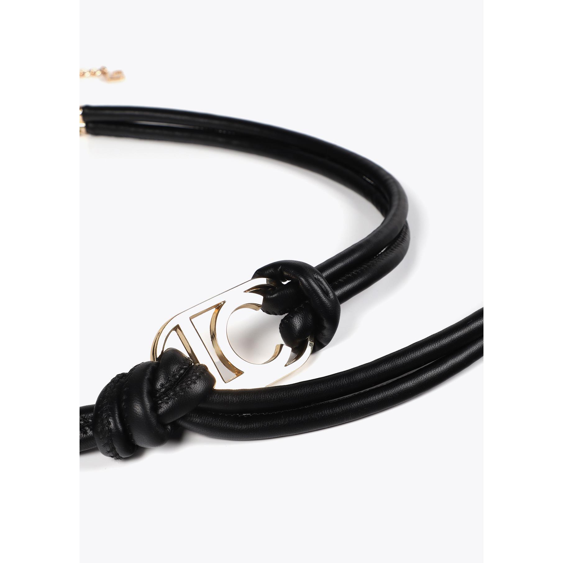 Cintura in finta pelle con logo ovale