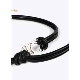 Cintura in finta pelle con logo ovale