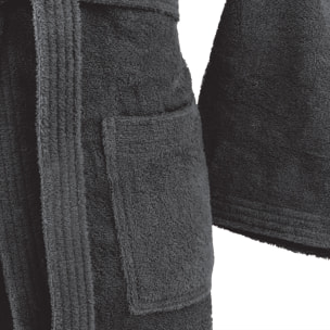 Bassetti Morbido Accappatoio 360 gr con Cappuccio 100% Cotone Uomo Donna Spugna Taglie Forti - ITALY Designed - Collezione VIVIAN - FUMO FA