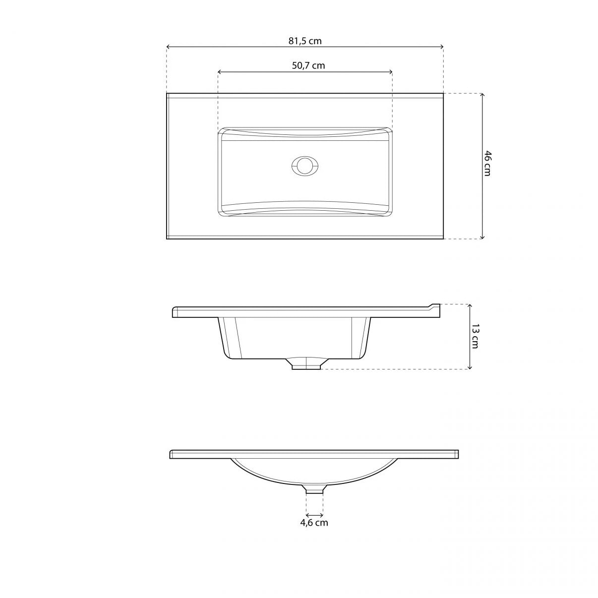 Pack de baño con lavabo de resina y columna Thai Plus Nordik
