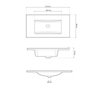 Pack de baño con lavabo de resina y columna Thai Plus Nordik