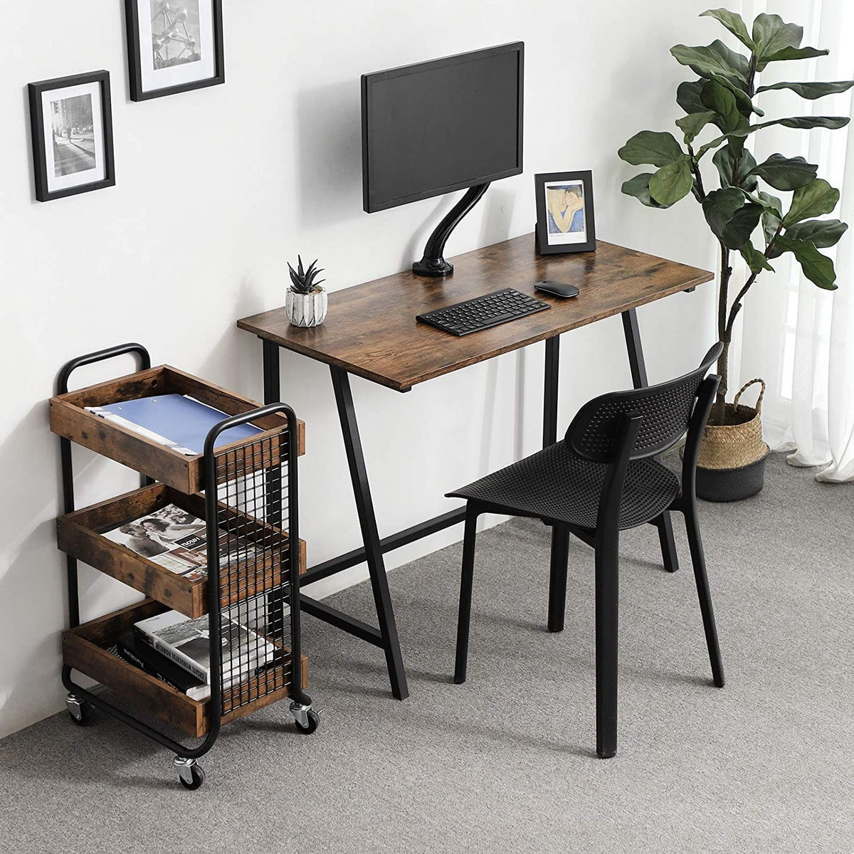 Scrivania da ufficio industrial Oslo in legno e metallo