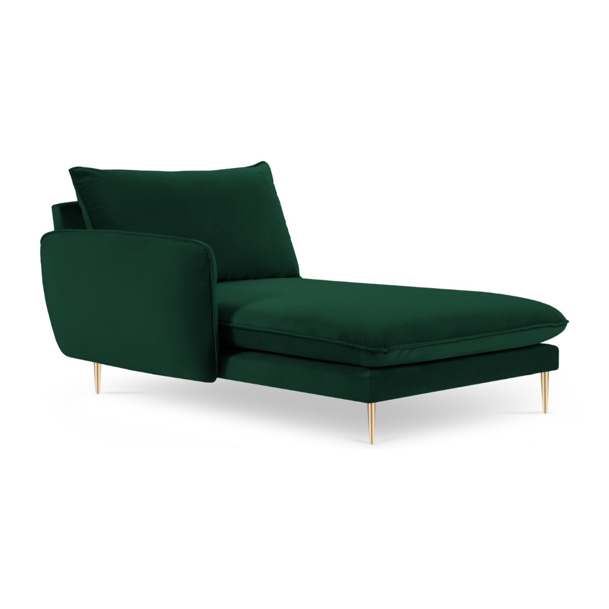 Méridienne gauche "Vienna" en velours vert bouteille