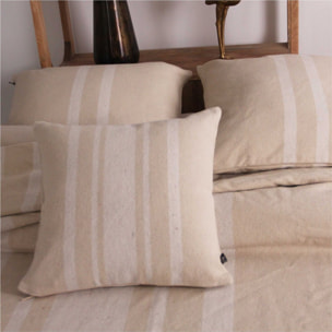 Coussin coton épais style Rustique - Ecru