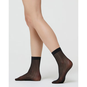 CALZINO VELATO NATALIE CON MICRO MOTIVI ROMBI