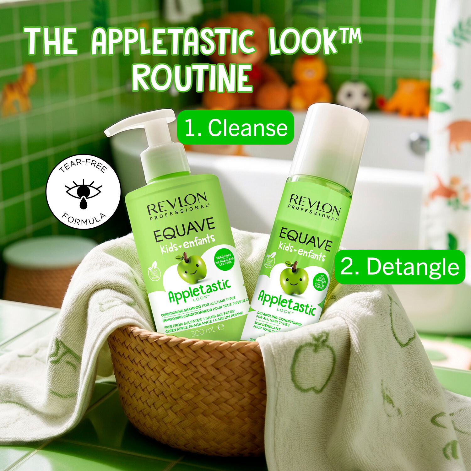 Equave Kids Enfants Appletastic - Shampooing Doux Démêlant Parfum Pomme 300 ml