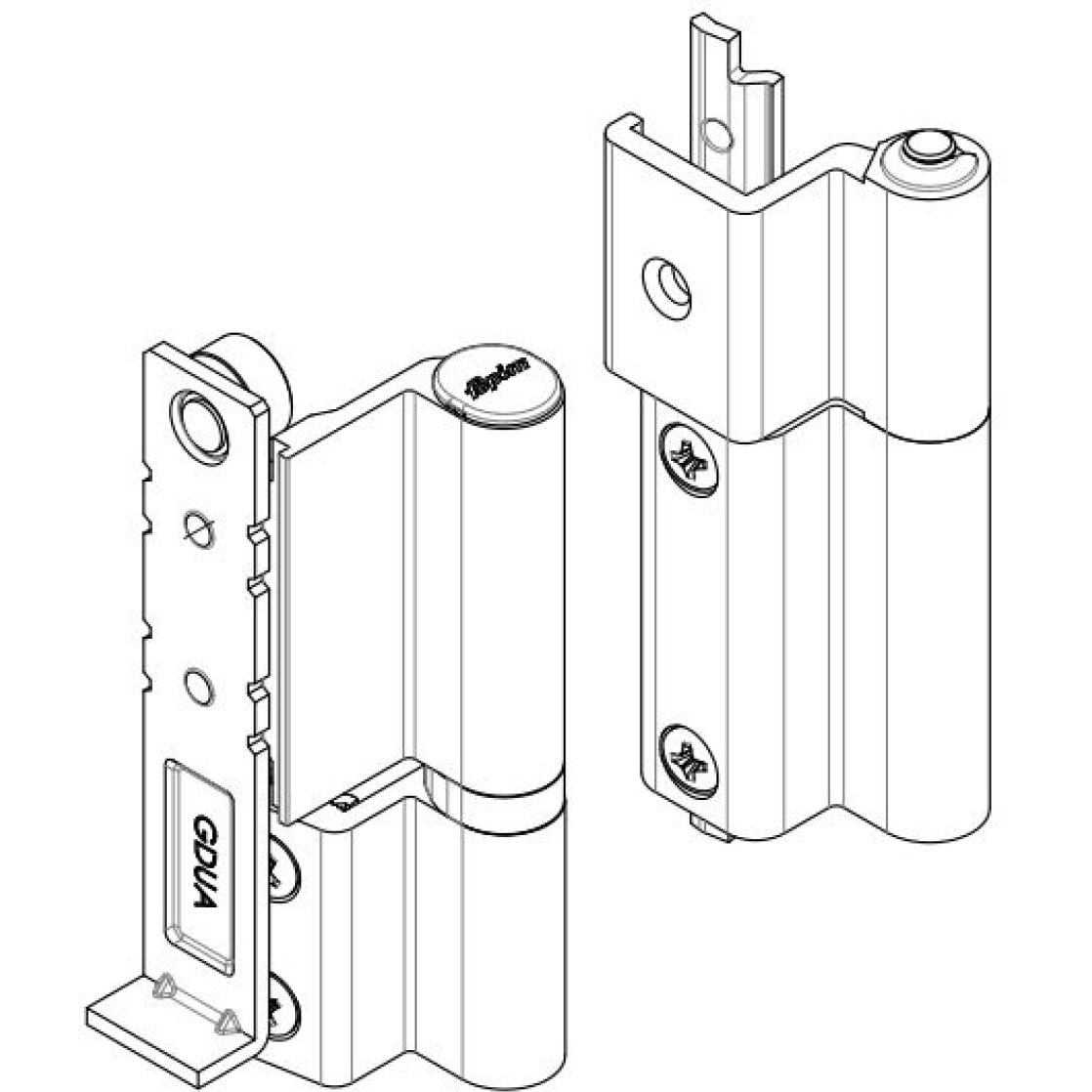 Paire de paumelle réversible Galicube FAPIM oscillo-battant ral 9016 Blanc - 1401A-QX