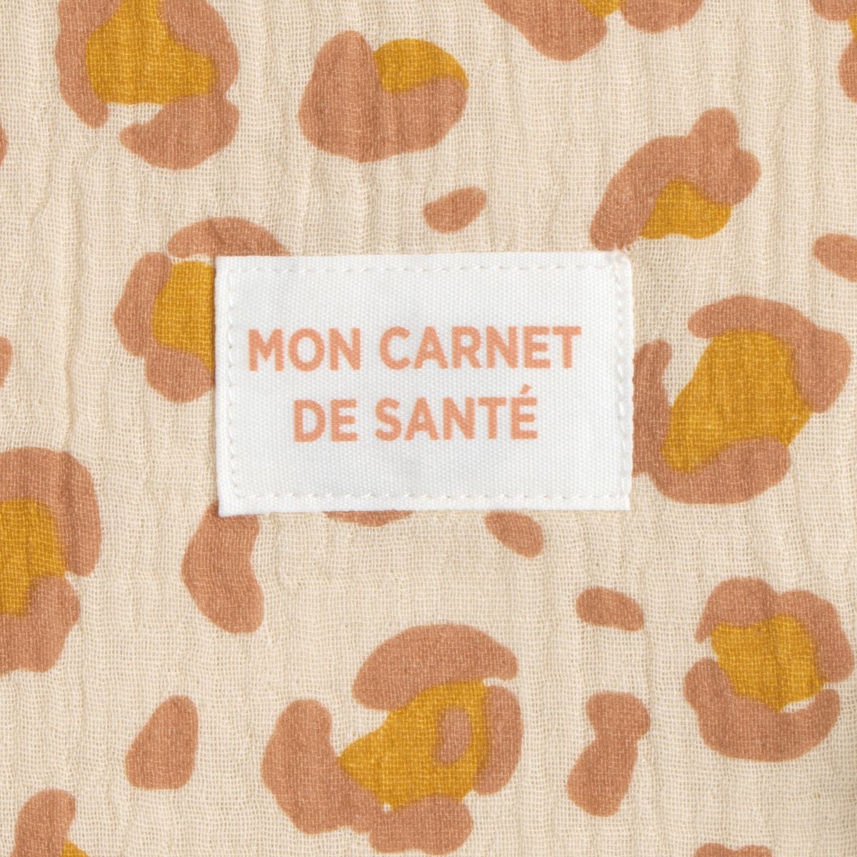Protège carnet de santé léopard en gaze de coton
