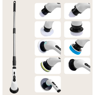 Spazzola per la pulizia con 25W di potenza e 7 teste intercambiabili diverse.