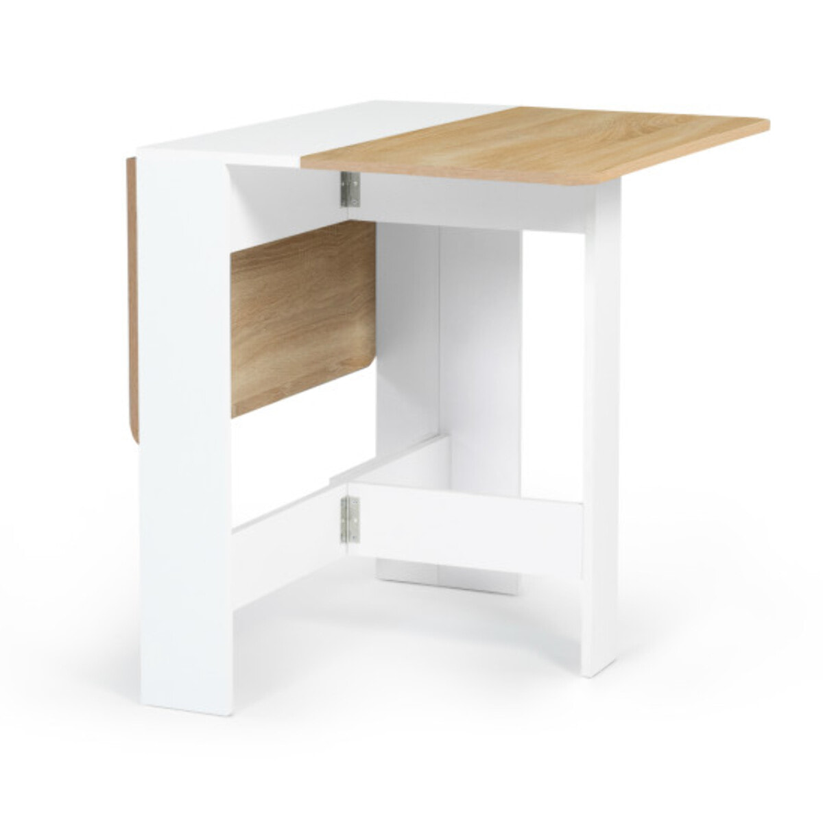 Table à manger dépliable Edi bois et blanc