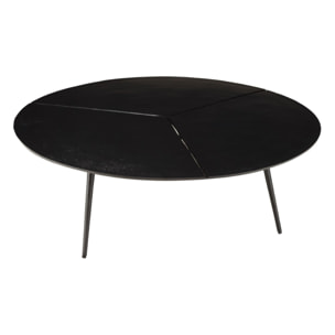 JAMES - Table basse ronde 100x100cm en aluminium noir mat