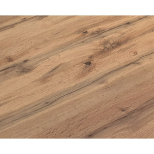 Tavolo CINQUALE in legno, finitura rovere rustico con gambe in metallo antracite, allungabile 140×90 cm – 220×90 cm