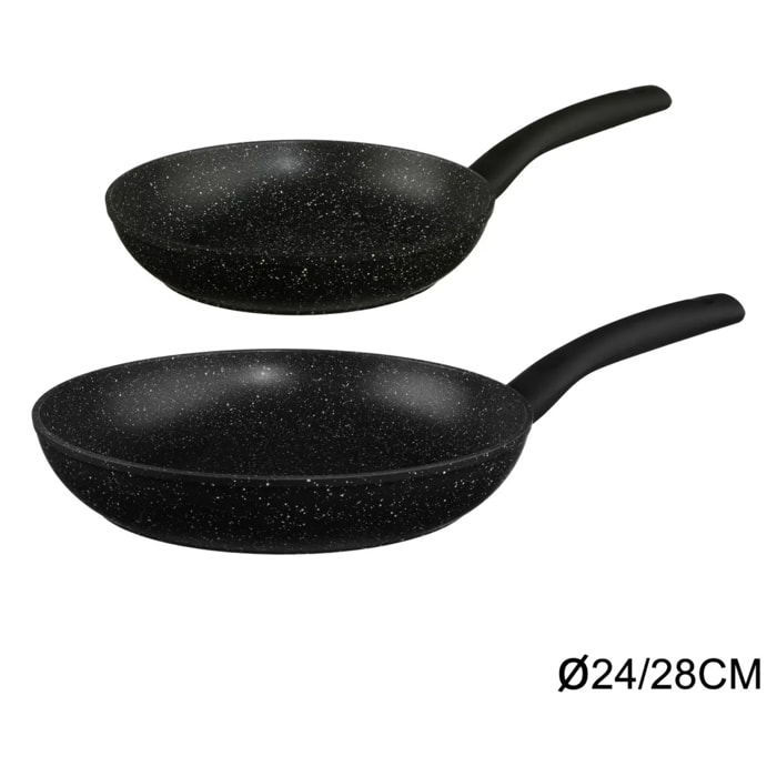 2 poêles aluminium "Caractère" 24/28cm