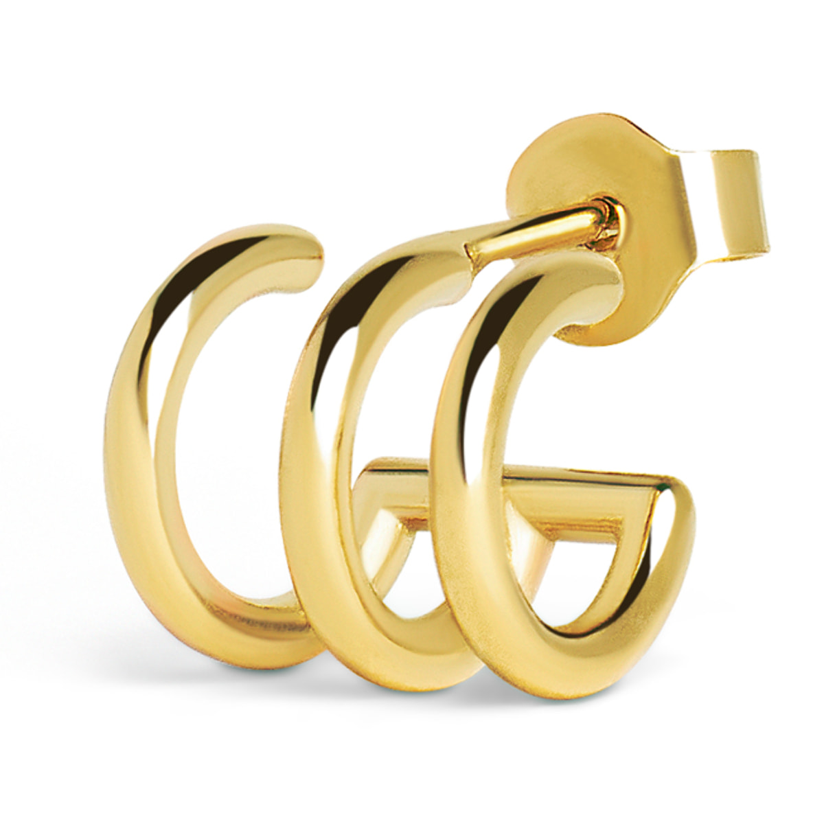 Orecchino Singolo Trio Argento Placcato Oro