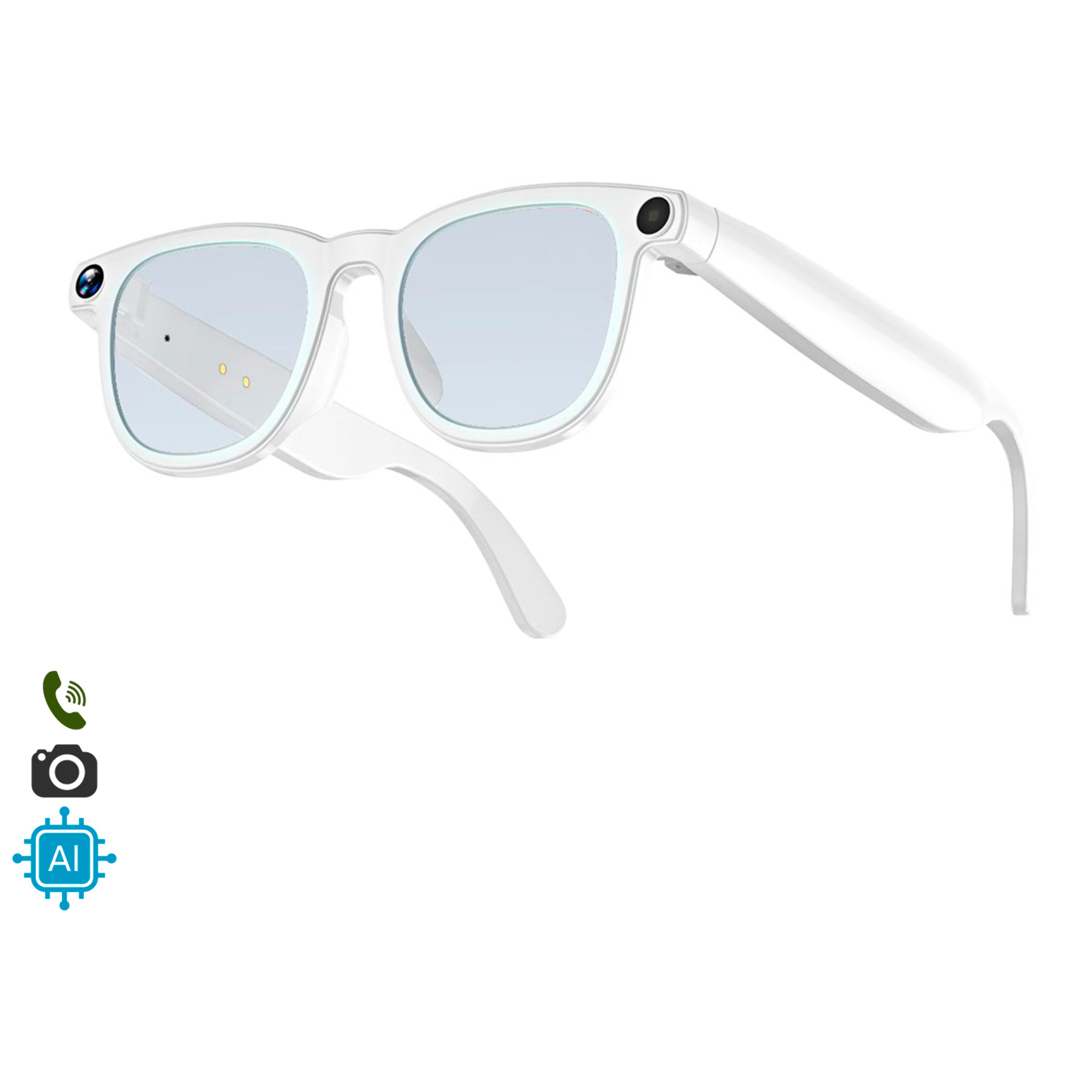 Occhiali intelligenti CY01. Con fotocamera da 8 MPX per foto e video, traduttore AI in tempo reale e controllo di musica/chiamate.