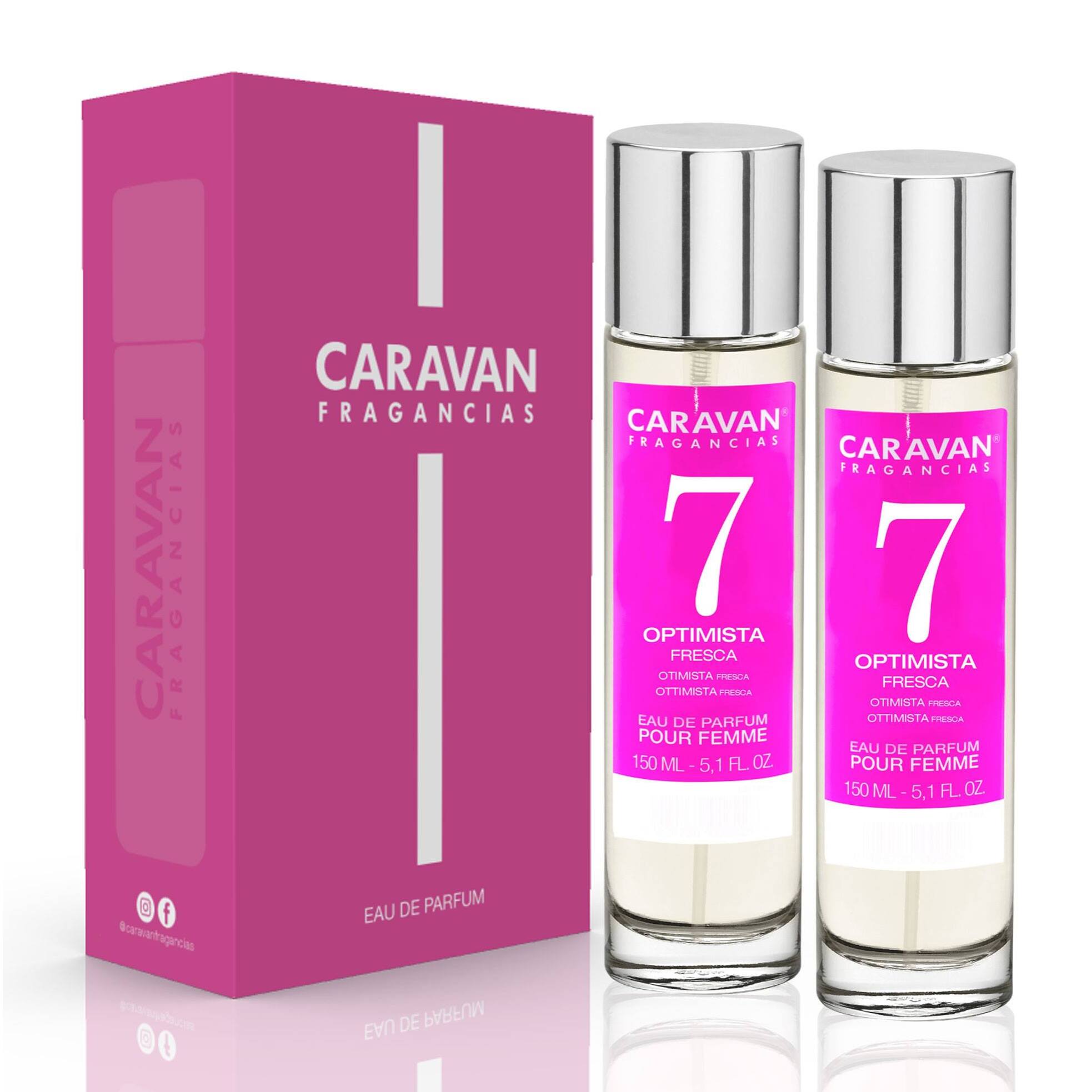 Caravan fragancias - caja de regalo con 2 perfumes nº7 de 150 ml, para mujer