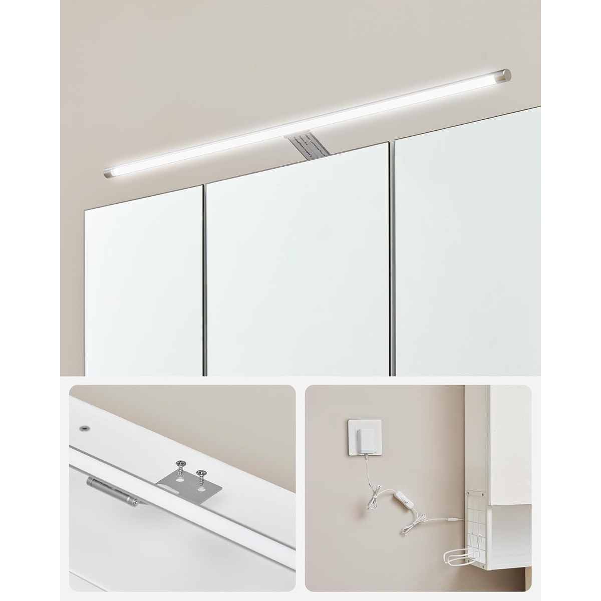 Armadietto Bagno con Specchio e Illuminazione LED Oskar
