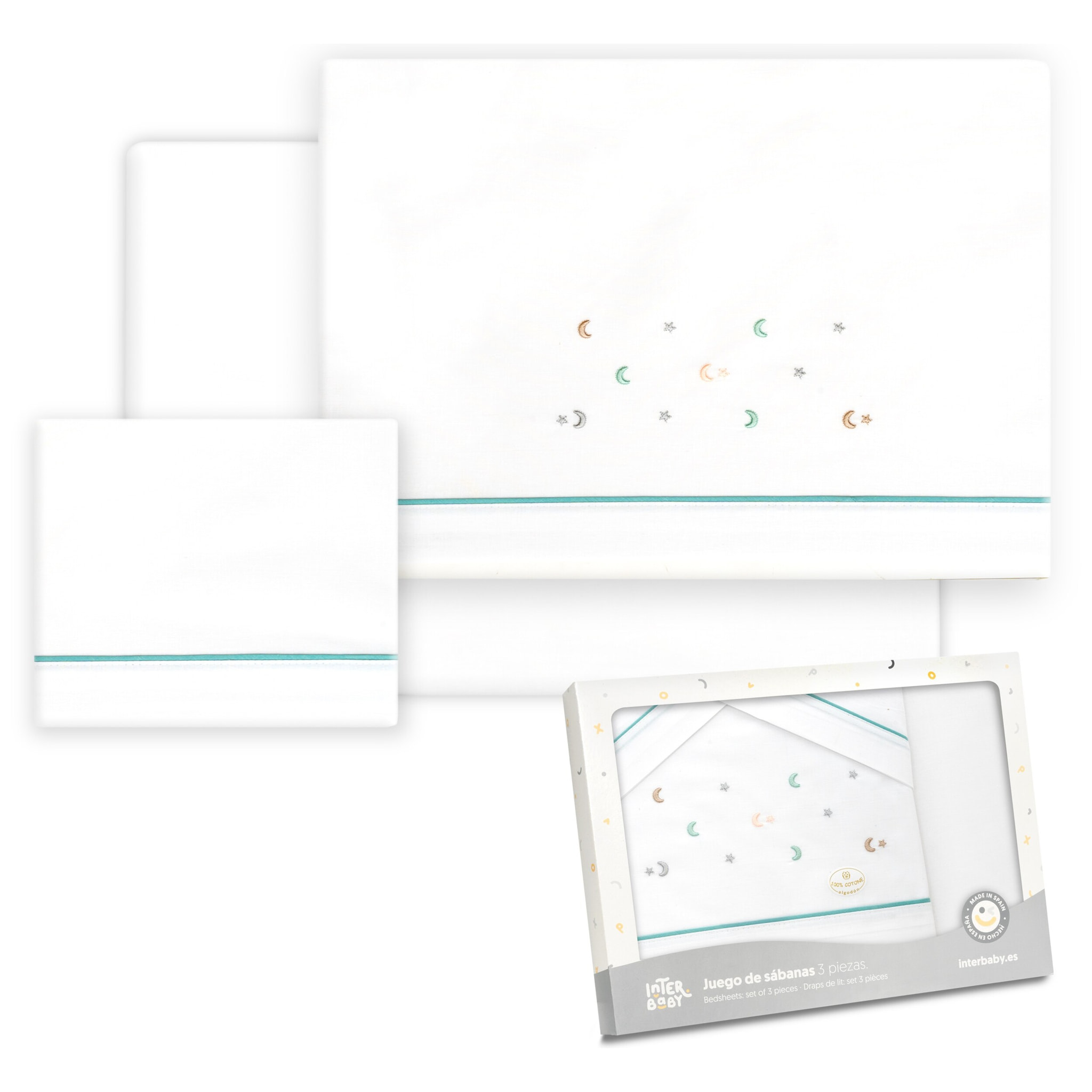 Triptico Coche Estrella Luna Multicolor Bco/Verde