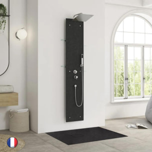 KINEDO Colonne de douche Aquawall Pietra noir thermostatique