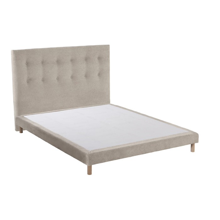 Ensemble sommier et tête de lit EDEN crème