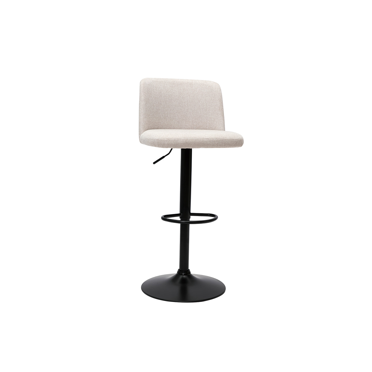 Tabourets de bar réglables en tissu effet velours texturé beige et métal noir (lot de 2) MONTI