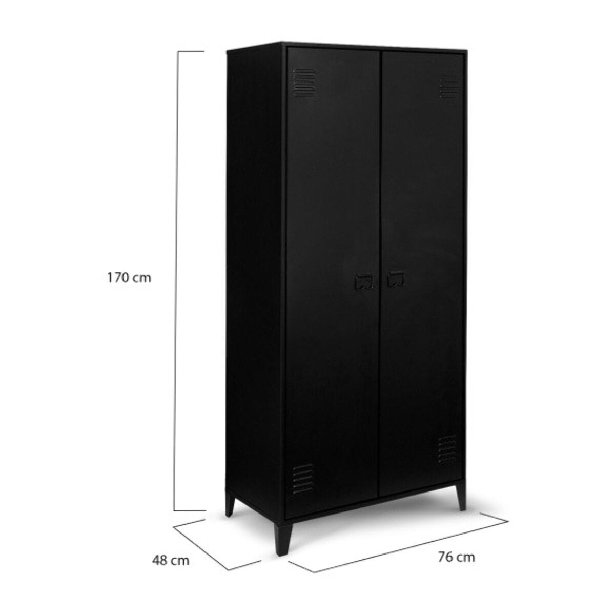 Armoire vestiaire 2 portes Storen en métal noir