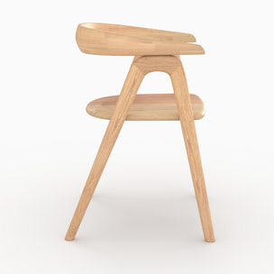Chaise en bois d'hévéa clair - Hawa