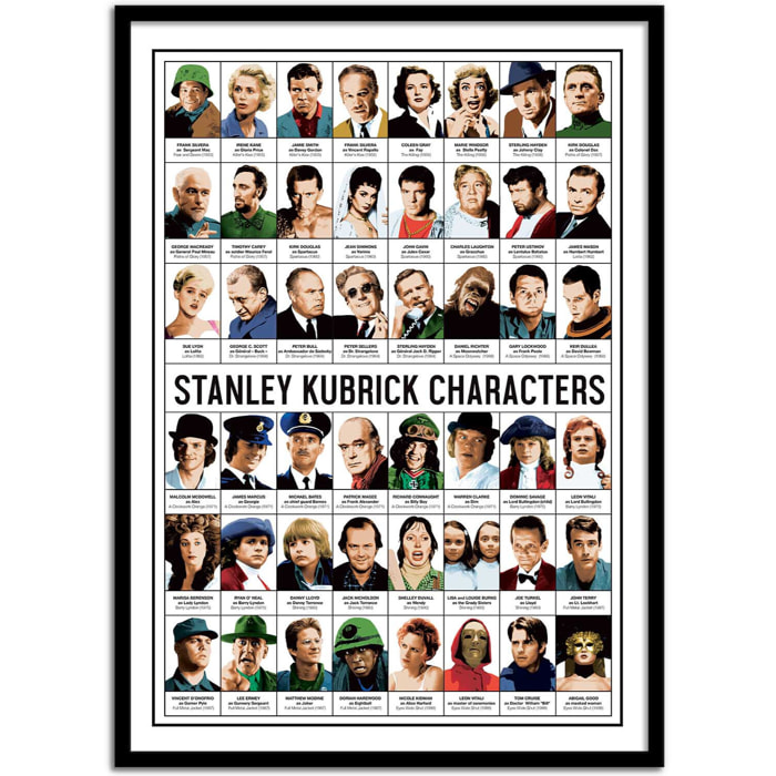 Affiche - Stanley Kubrick characters - Olivier Bourdereau