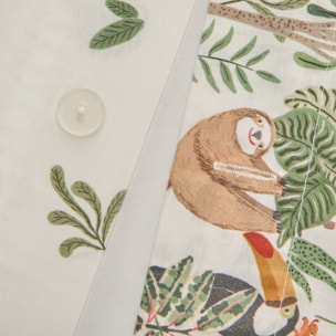 Funda nórdica jungla Kenya color blanco 100% Algodón percal