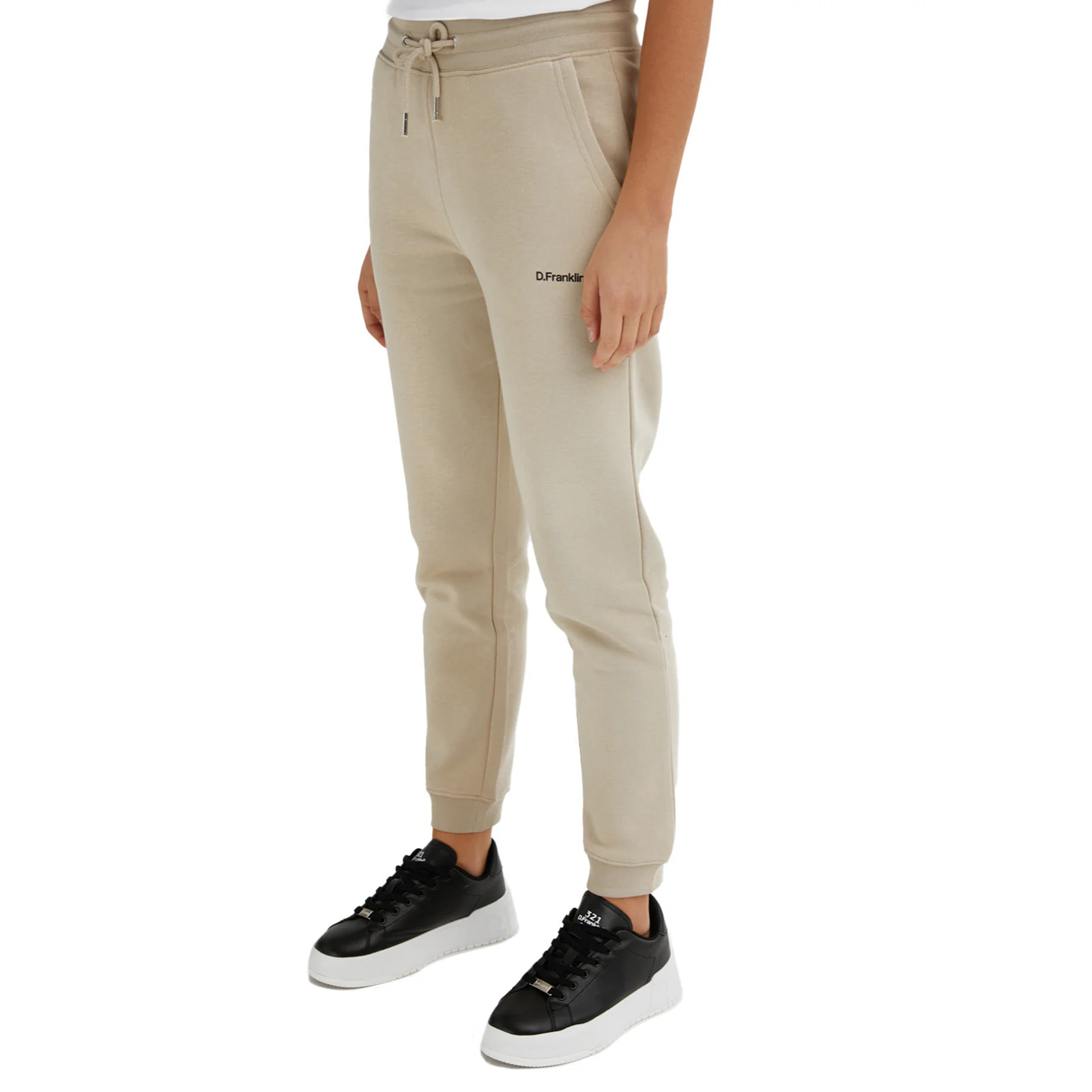 Pantalón Largo Logo Jogger en Beige D.Franklin