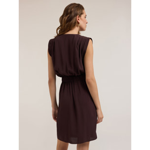 Motivi - Vestido cruzado de viscosa - Marrón