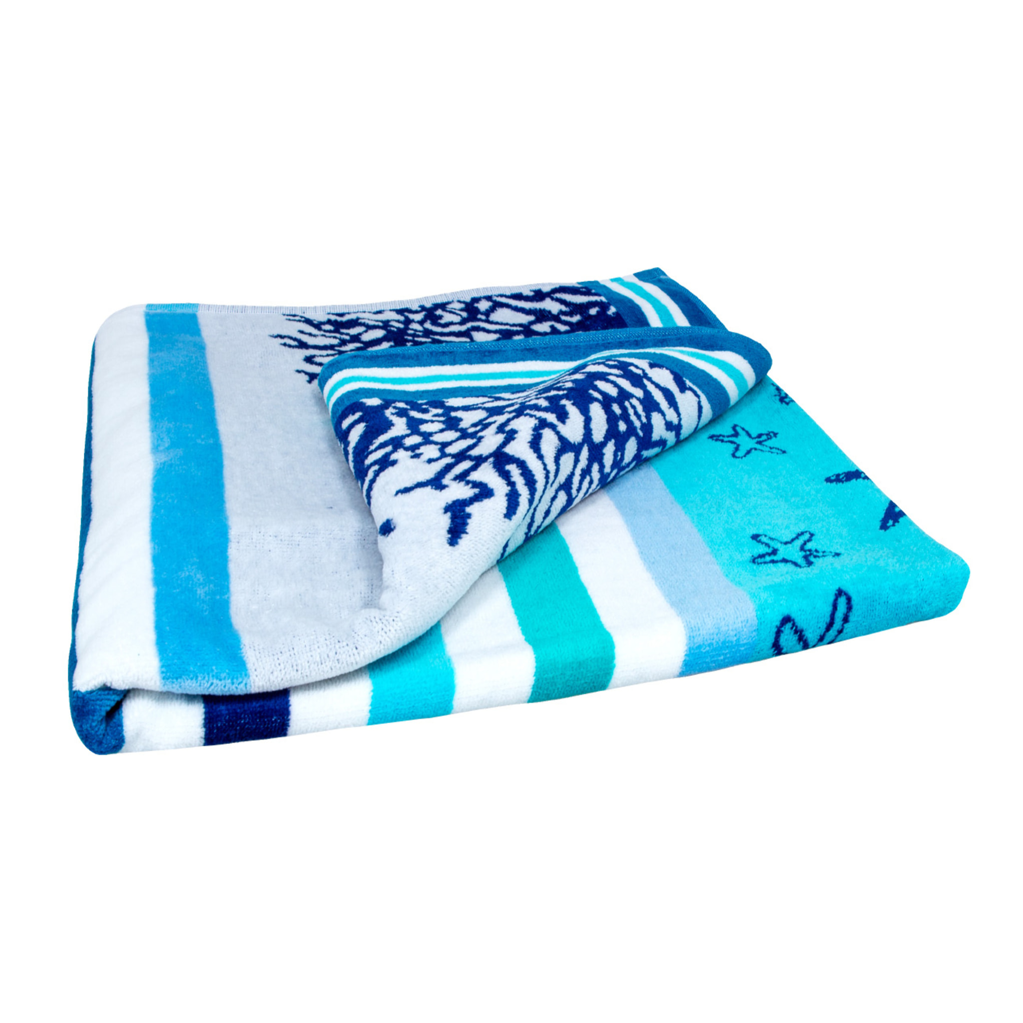 Telo Mare Spugna Jacquard Spiaggia Disegno Queensland