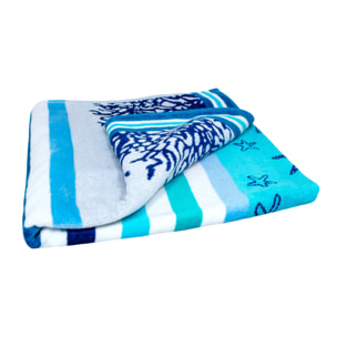 Telo Mare Spugna Jacquard Spiaggia Disegno Queensland