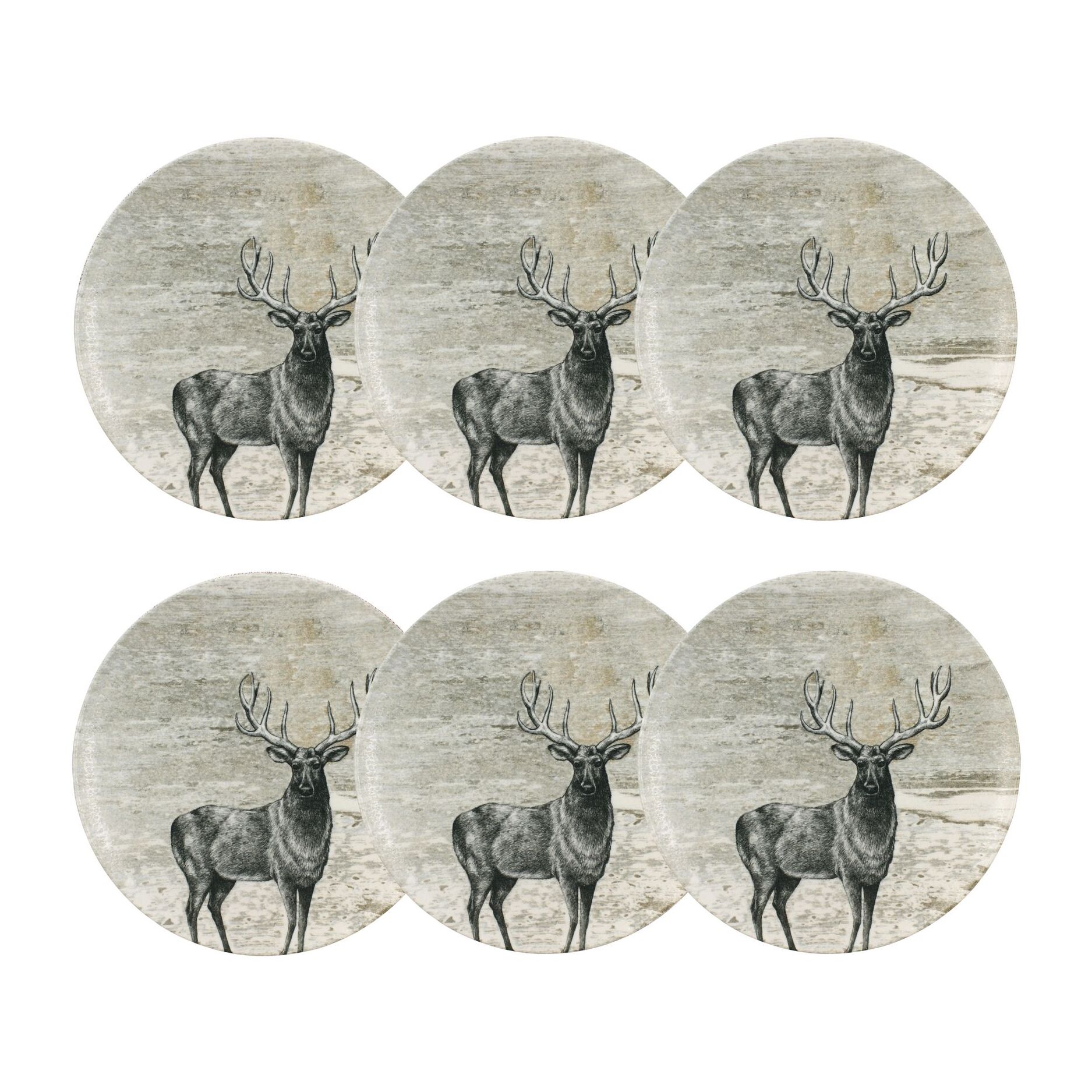 Lot de 6 assiettes plates en porcelaine 26cm LACHAT