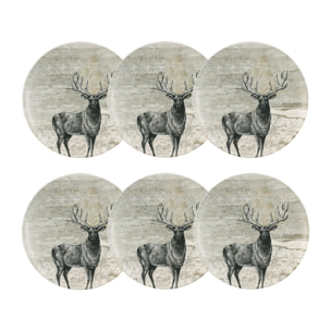 Lot de 6 assiettes plates en porcelaine 26cm LACHAT