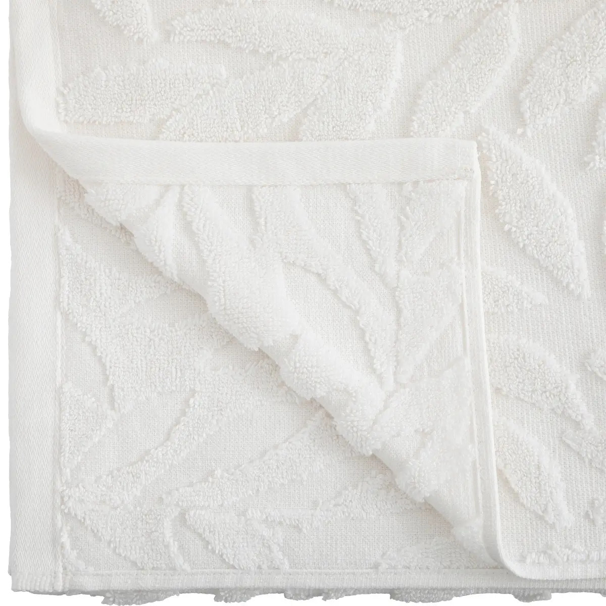 Serviette de toillette "Cisel" - coton - blanc - 30x50 cm