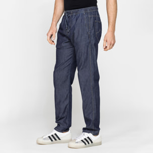 JOGGER JEANS IN DENIM LEGGERO CON ELASTICO IN VITA